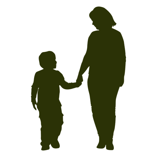 Mom and son silhouette PNG Design