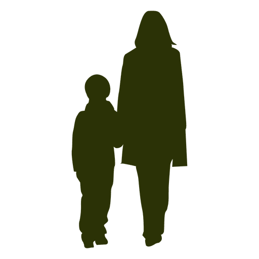 Mother son silhouette