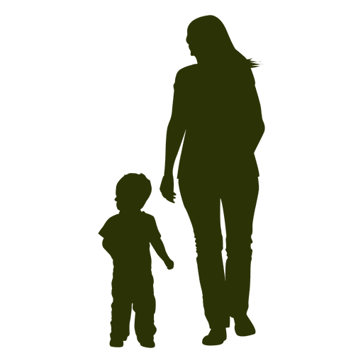 Mutter mit Kinderschattenbild PNG-Design