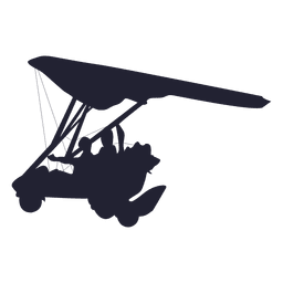 Silueta de parapente motorizada. Diseño PNG