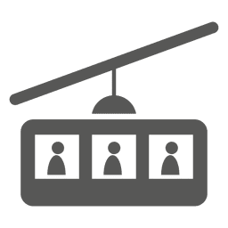 Icono de teleférico de varios asientos Diseño PNG