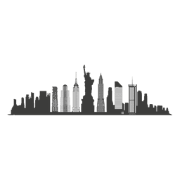 New York Skyline Silhouette Transparent PNG