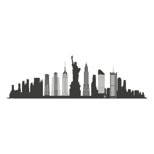 New York Skyline Silhouette - Transparent PNG & SVG vector file