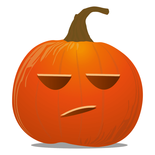 No feeling pumpkin emoticon PNG Design