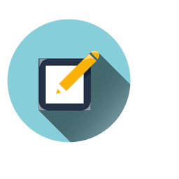 Icono de círculo de lápiz de Bloc de notas Diseño PNG