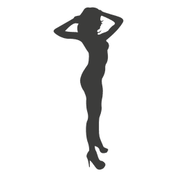 Nude female with heels silhouette PNG Design