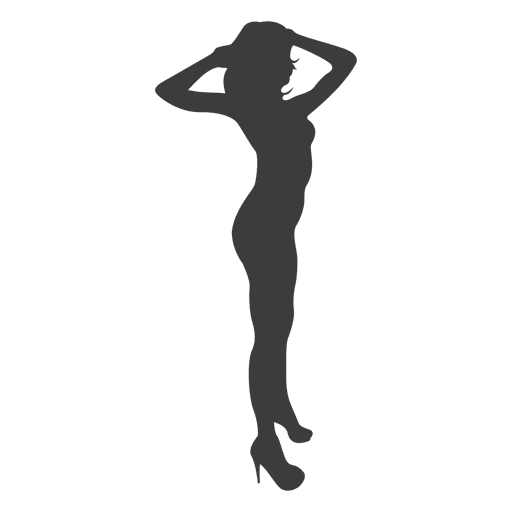 Mujer desnuda con tacones silueta Diseño PNG