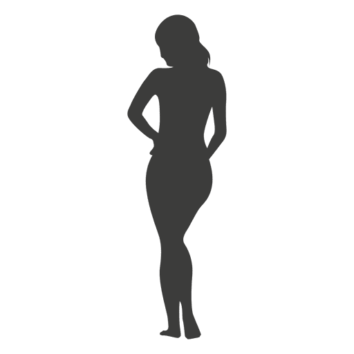 Nackte Mädchenschattenbild in Grau PNG-Design