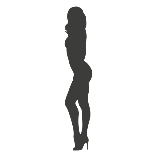 Nacktes Frauenschattenbild mit Schuhen PNG-Design
