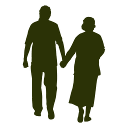 Old couple silhouette Transparent PNG