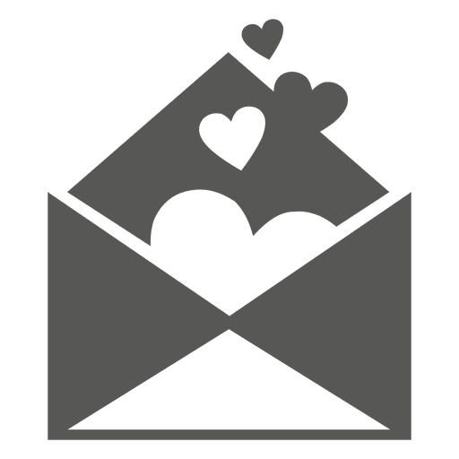 Opened envelop hearts icon PNG Design