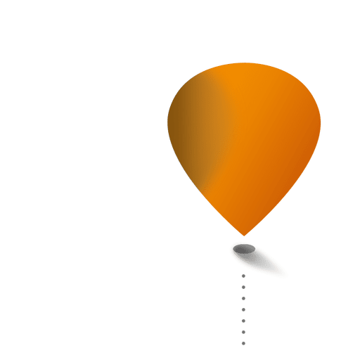 Infografía brillante globo naranja Diseño PNG