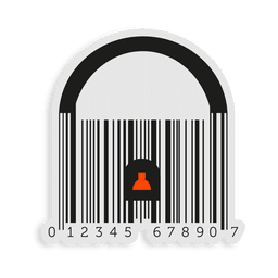 Orange codebar padlock PNG Design