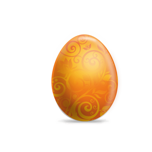 Huevo de pascua floral naranja Diseño PNG