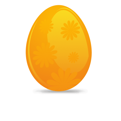 Orange flower easter egg PNG Design
