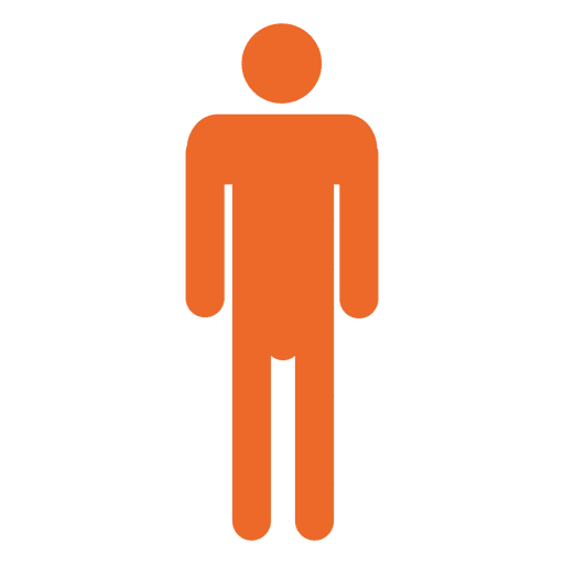 Infografía de signo masculino naranja Diseño PNG