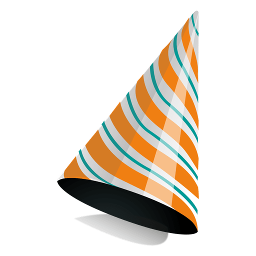 Orange stripe party hat PNG Design