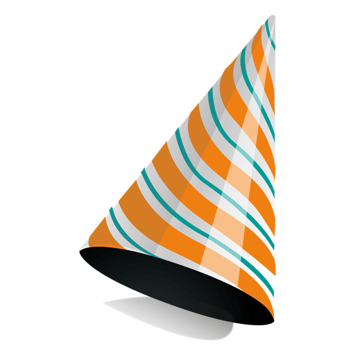 Partyhut mit orangefarbenem Streifen