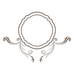 Ornament swirls round frame PNG Design