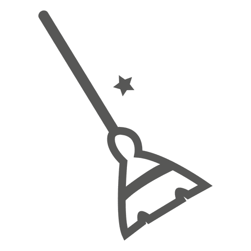 Outline halloween broom icon