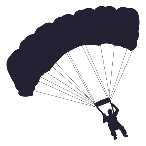 Planeador en paraca?das silueta 1 Diseño PNG