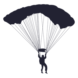 Silueta de deslizamiento en paracaídas Diseño PNG