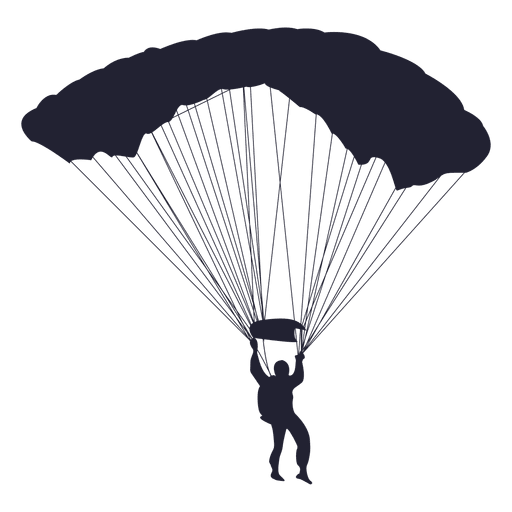 Parachute gliding silhouette PNG Design