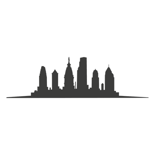 Philadelphia Skyline Silhouette - Transparent PNG & SVG vector file
