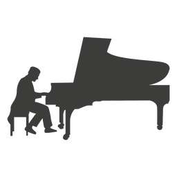 Pianist musican silhouette PNG Design Transparent PNG