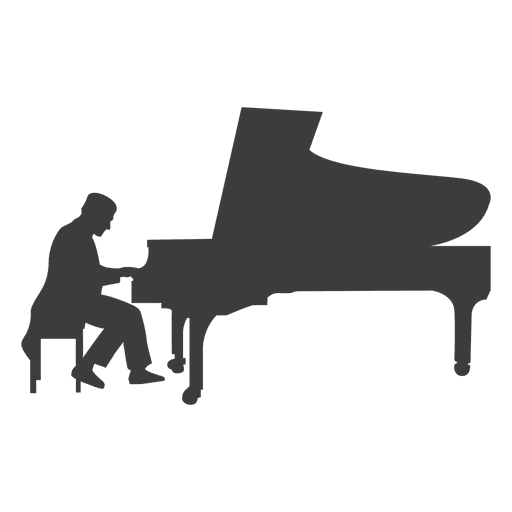 Pianist musican silhouette
