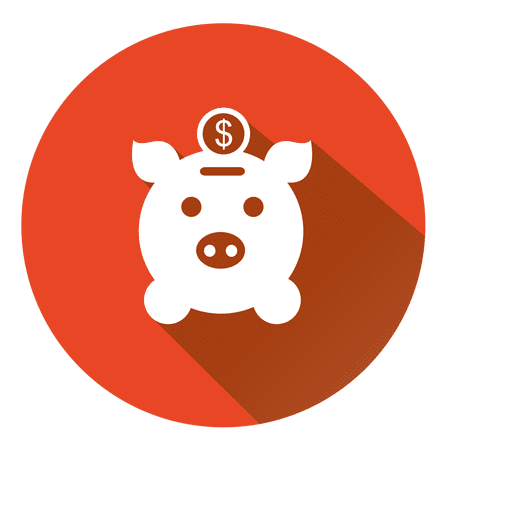 Pig bank circle icon