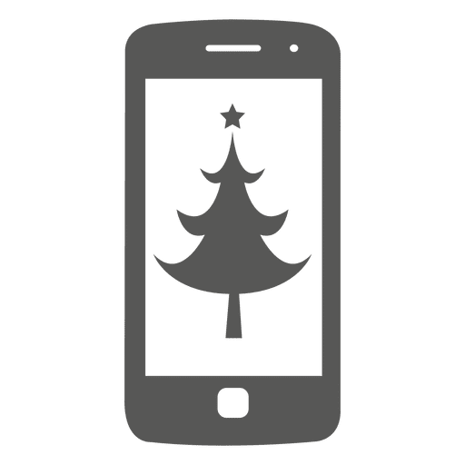 Pine tree on mobile PNG Design