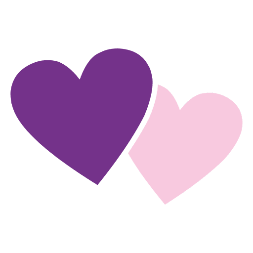 Icono de corazones rosa púrpura Diseño PNG