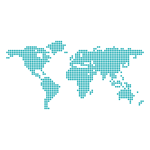 Mapa del mundo punteado pixel Diseño PNG