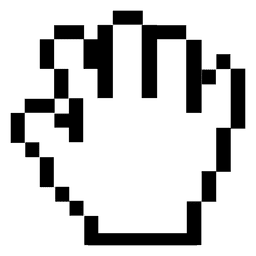 Pixilierter Handcursor PNG-Design