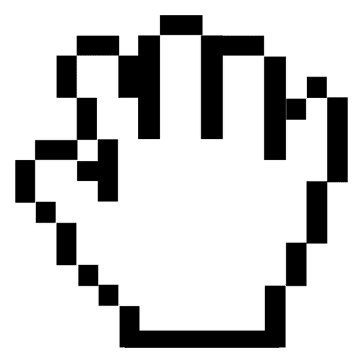 Cursor de mano pixelado Diseño PNG