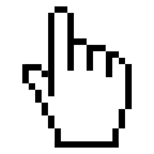 Cursor de mano pixelado 1 Diseño PNG