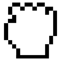 Cursor do mouse de mão pixelado Desenho PNG