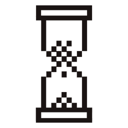 Cursor do mouse em forma de ampulheta pixelado Desenho PNG