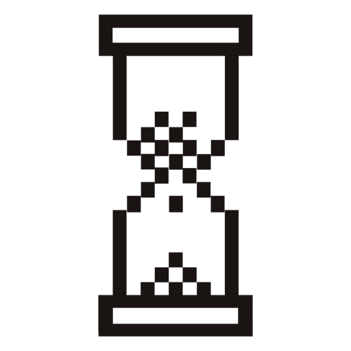 Pixilated hourglass mouse cursor PNG Design