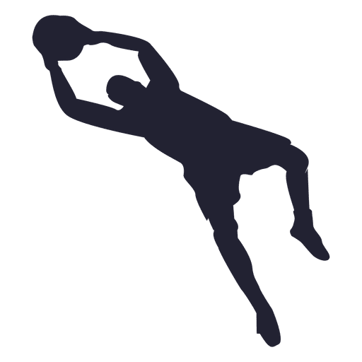Player keeping goal silhouette