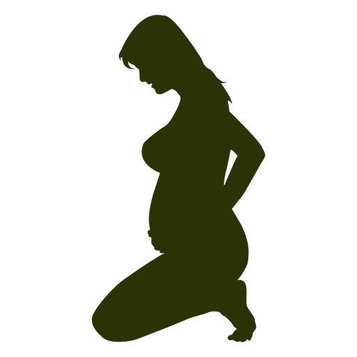 Silueta de mujer embarazada sentada