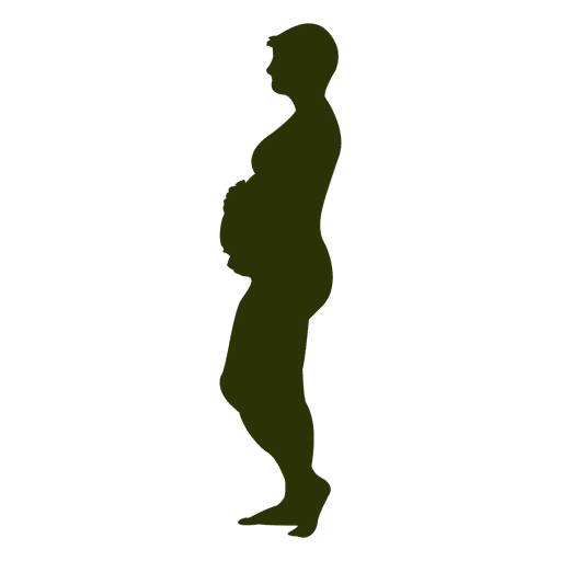 Silueta de mujer embarazada de pie Diseño PNG