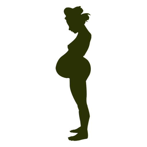 Pregnant lady standing silhouette 1 PNG Design