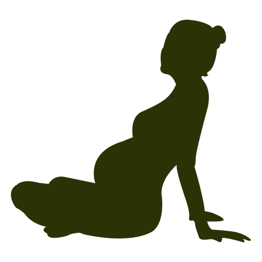 Silhueta de mulher grávida sentada Desenho PNG