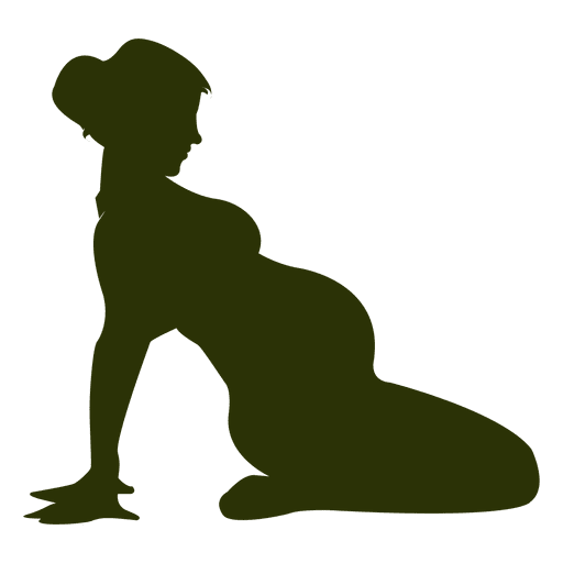 Mujer embarazada sentada silueta 1 Diseño PNG