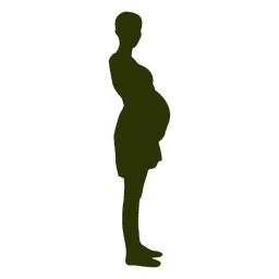 Pregnant woman standing silhouette PNG Design