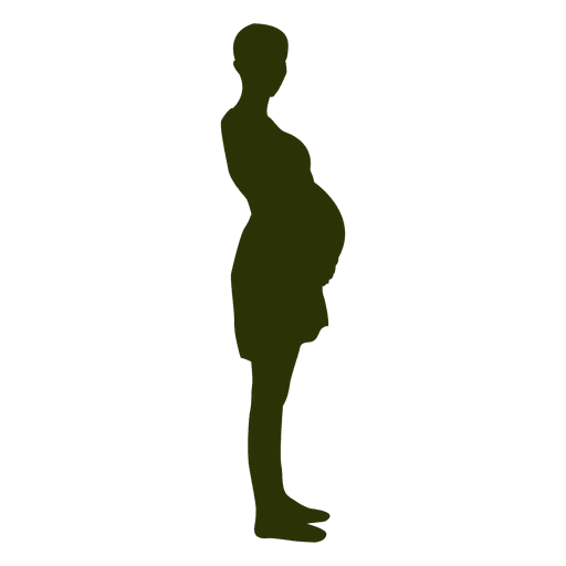 Pregnant woman standing silhouette