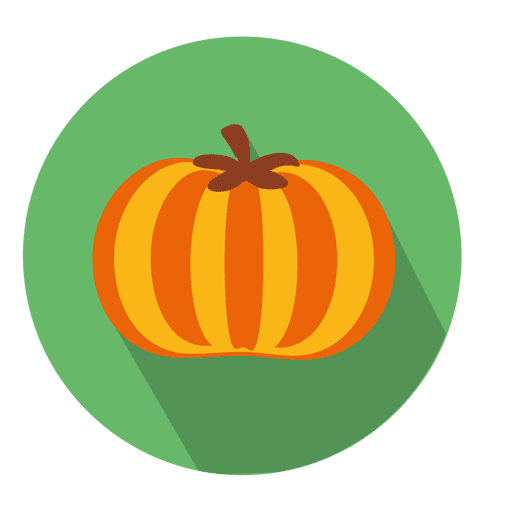 Pumpkin flat circle icon PNG Design