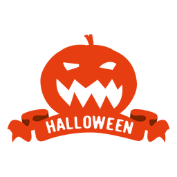 Pumpkin halloween badge2 PNG Design
